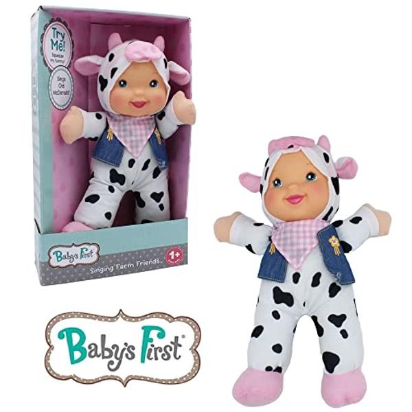 Baby's First 12" Farm Animal Friends Cow Soft & Cuddly Singing Musical Doll, Sings Old McDonald Had a Farm