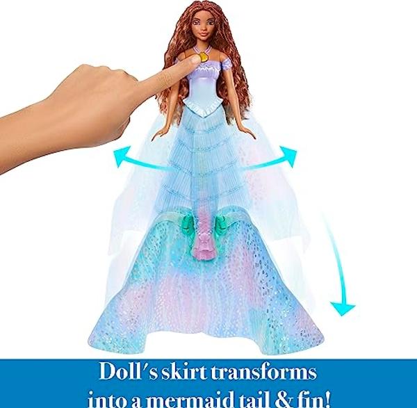 Mattel Disney Princess Toys, The Little Mermaid Transforming Ariel Fashion Doll, Switch from Human to Mermaid, Inspired by the Movie