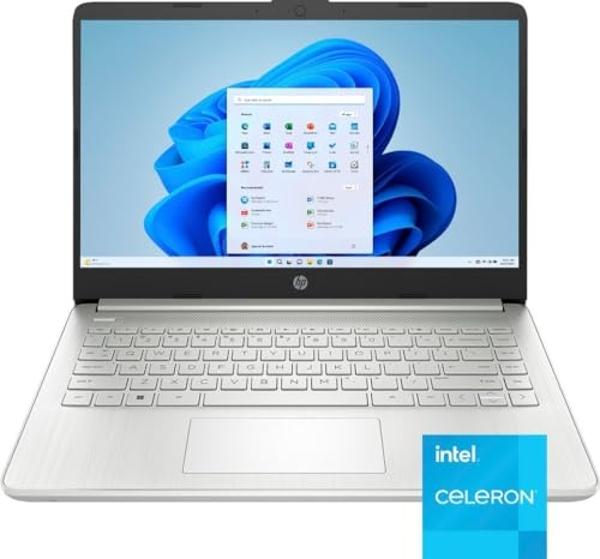 HP 14 Premium HD Portable Laptop Computer Students Business, Quad-Core Intel Celeron Processor, 16GB RAM, 256GB Storage(128GB eMMC+128GB SD Card), 1 Year Office 365, HDMI, Win 12 w