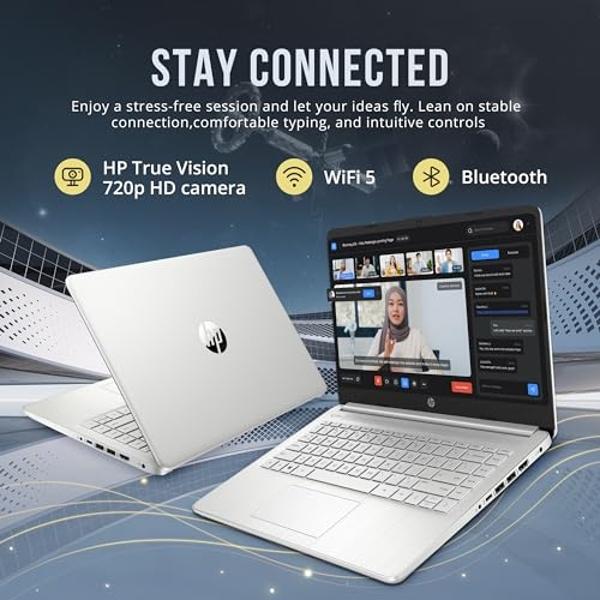 HP Stream 14" HD BrightView Laptop, Intel Celeron N4120, 16GB RAM, 416GB Storage (128GB eMMC + 288GB Docking Station Set), Intel UHD Graphics, 720p Camera, Wi-Fi, 1 Year Office 365
