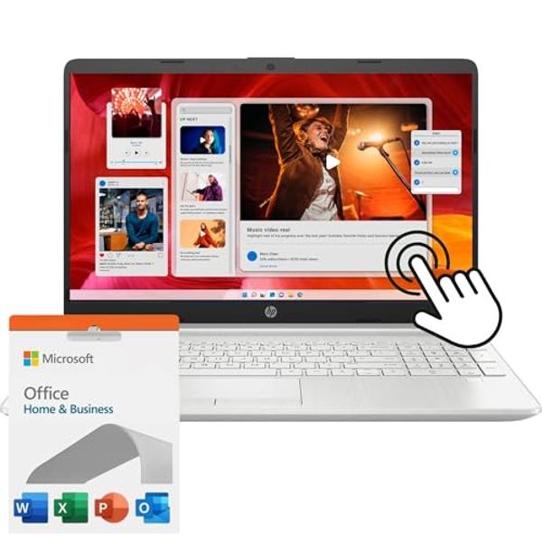 Hp Pavilion 15.6" Touchscreen Laptop with 1-Month Microsoft Office, Intel 6-Core i3 Processor, 32GB RAM, 1.1TB Storage(1TB SSD and P-100 128GB External Drive), HDMI, Windows 11 Hom