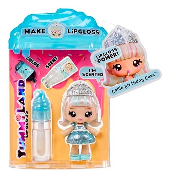 Yummiland Lipgloss Doll- Callie Birthday Cake, Ages 4+