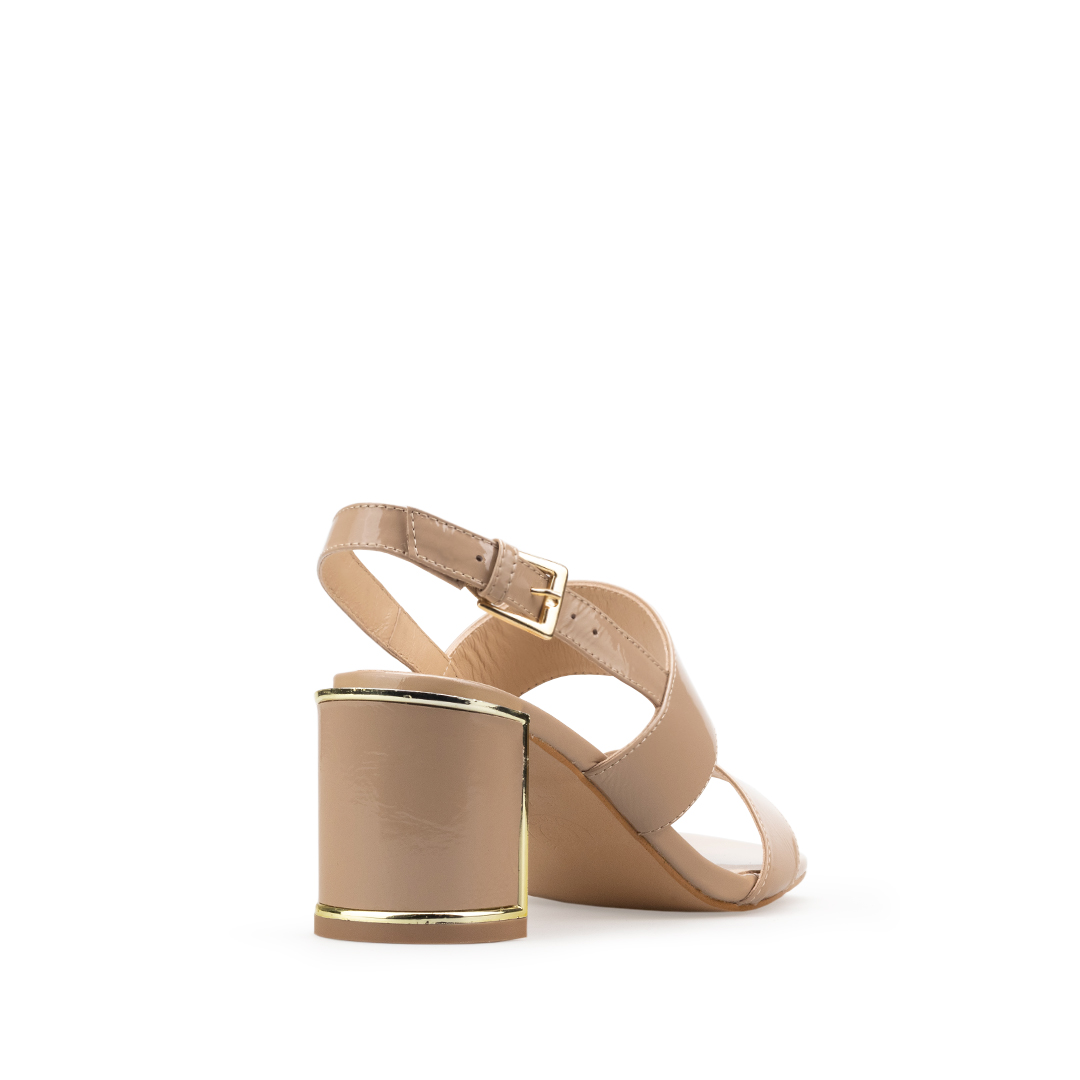 Zapatillas De Tacón Davenia De Piel Sandalia Para Dama Mod. Imelda