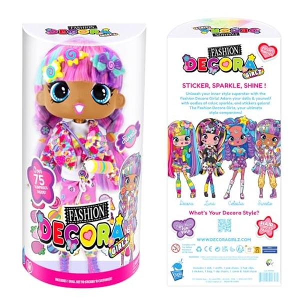 Sweetie Decora Fashion Girlz 11" Doll Stickers & Endless Style Fun for Creative Play