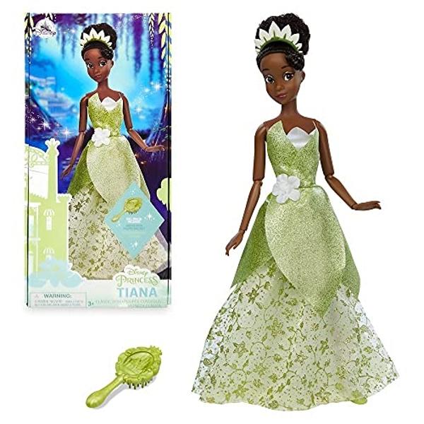 Disney Store Official Disney Princess Classic Doll (Tiana from The Princess and the Frog), 11 Inches, includes Brush with Molded Details, Posable Toy in Classic Outfit - Disney Pri