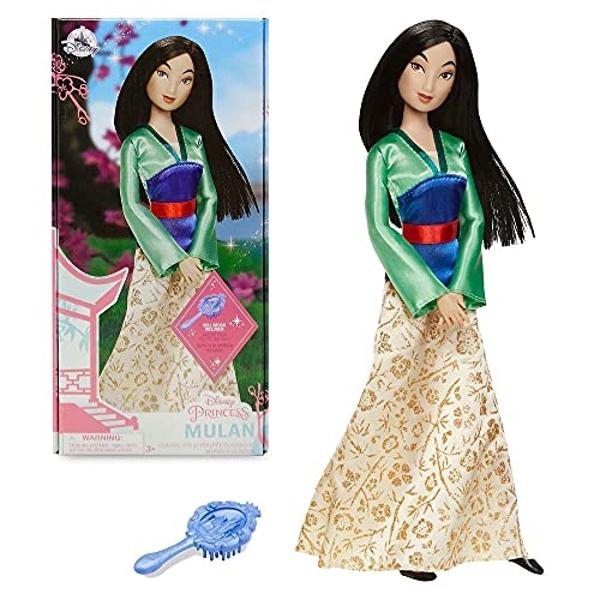 Disney Store Official Disney Princess Classic Doll (Mulan), 11 Inches, Includes Brush with Molded Details, Fully Posable Toy in Classic Outfit - Disney Princess Toys for Girls
