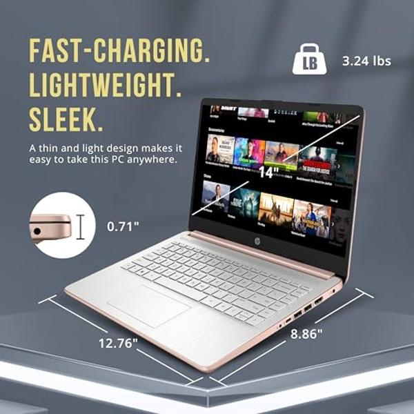 HP Stream 14" HD BrightView Laptop, Intel Celeron N4120, 16GB RAM, 416GB Storage (128GB eMMC + 288GB Docking Station Set), Intel UHD Graphics, 720p Camera, Wi-Fi, 1 Year Office 365