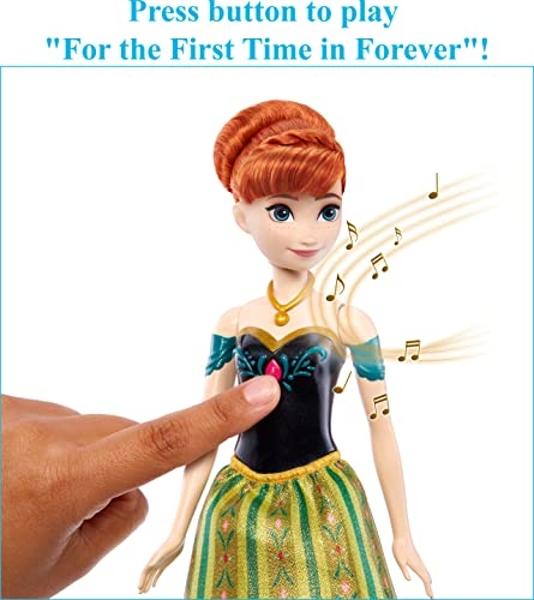 Mattel Disney Frozen Toys, Singing Anna Doll with Signature Clothing, Sings “For the First Time in Forever” from the Movie Frozen