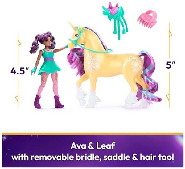 Unicorn Academy, Ava & Leaf with 2 Accessories & Hair Tool, Dolls & Unicorn Toys for Girls Ages 4 and up