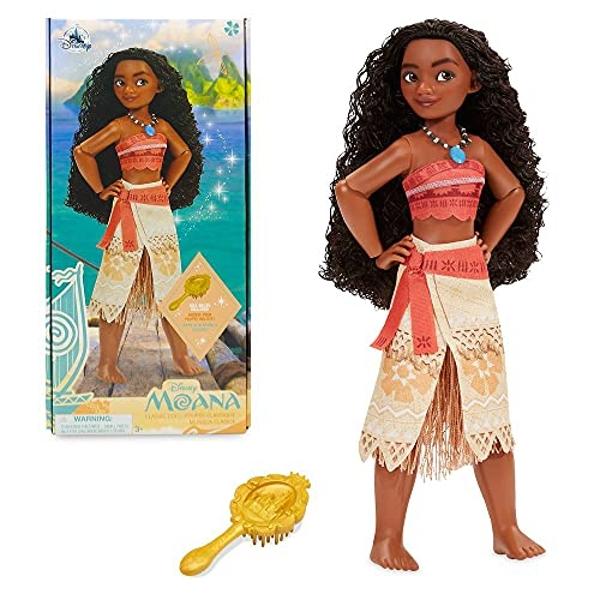 Disney Store Official Disney Princess Classic Doll (Moana), 11 Inches, Includes Brush with Molded Details, Fully Posable Toy in Classic Outfit - Disney Princess Toys for Girls