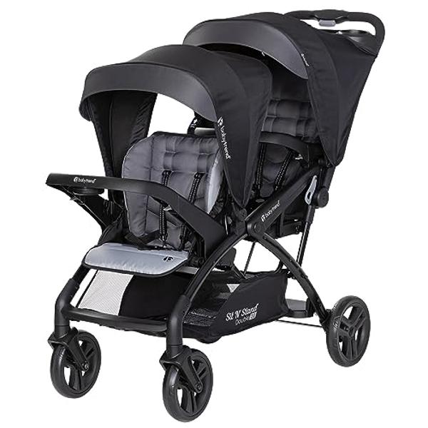 Baby Trend Double Stroller with 2 EZ-Lift Plus Infant Car Seats, Sit N' Stand, Stormy - Portable and Lightweight Stroller Duo and Car Seat Travel System Tandem
