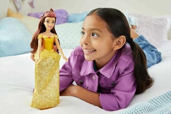 Mattel Disney Princess Toys, Belle Fashion Doll, Sparkling Look with Tiara Accessory, Inspired by the Beauty & the Beast Movie