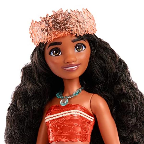 Mattel Disney Princess Toys, Moana Fashion Doll, Sparkling Look with Hair Accessory, Inspired by the Movie