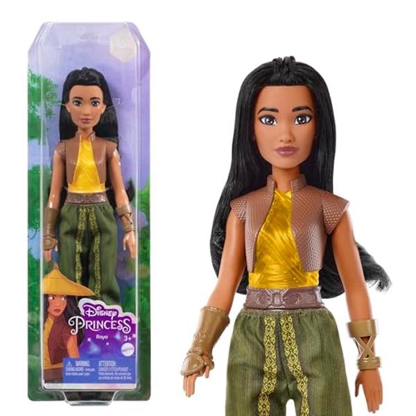 Mattel Disney Princess Toys, Raya Fashion Doll, Sparkling Look with Black Hair, Brown Eyes & Accessories, Inspired by the Movie