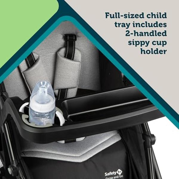 Safety 1st Grow and Go Flex 8-in-1 Car Seat Stroller Combo, Baby Stroller Travel Systems for Infants 4-30 lbs, Stroller and Carseat Combo Set, Foundry