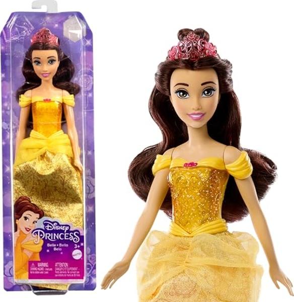 Mattel Disney Princess Toys, Belle Fashion Doll, Sparkling Look with Tiara Accessory, Inspired by the Beauty & the Beast Movie