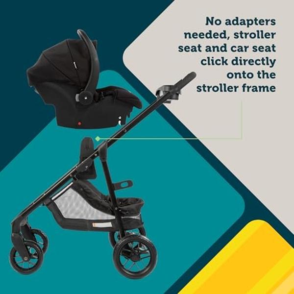 Safety 1st Grow and Go Flex 8-in-1 Car Seat Stroller Combo, Baby Stroller Travel Systems for Infants 4-30 lbs, Stroller and Carseat Combo Set, Foundry