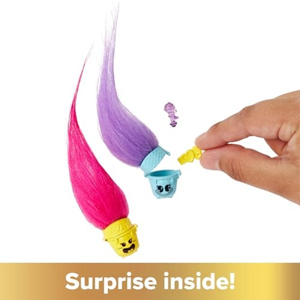 Mattel DreamWorks Trolls Band Together Hair Pops Small Doll, Queen Poppy with Removable Clothes & 3 Surprise Accessories
