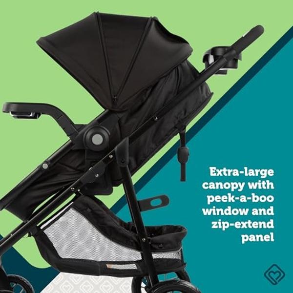 Safety 1st Grow and Go Flex 8-in-1 Car Seat Stroller Combo, Baby Stroller Travel Systems for Infants 4-30 lbs, Stroller and Carseat Combo Set, Foundry