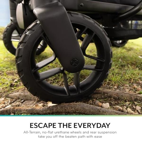 Evenflo Pivot Xpand Modular Travel System with LiteMax Infant Car Seat with Anti-Rebound Bar (Sabino Gray)