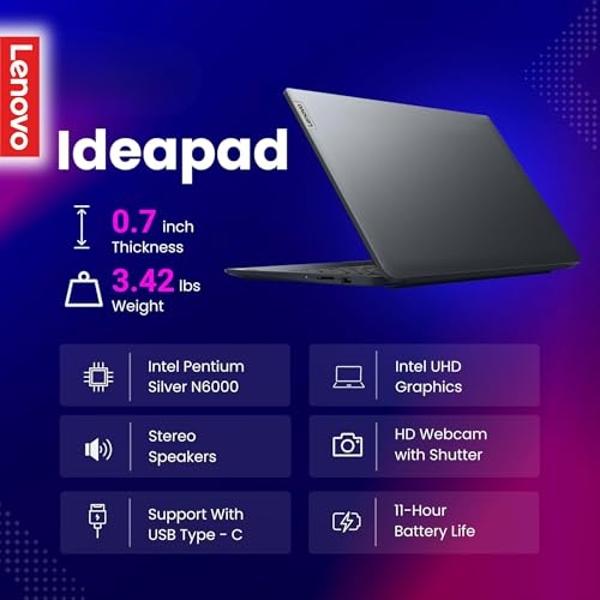 Lenovo Essential IdeaPad • 36GB RAM • 1.5TB Storage(512GB SSD and 1TB Cloud Storage) • 15.6" Full HD • Intel 4-core • Free 1 Year Office 365 • Intel 4-core • Wi-Fi 6 • Type-C • Win