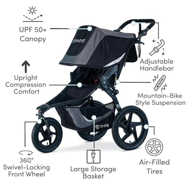 BOB Gear Revolution Flex 3.0 Jogging Stroller, Graphite Black