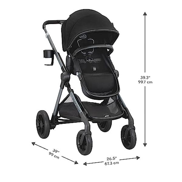 Evenflo Pivot Xpand Modular Travel System with LiteMax Infant Car Seat with Anti-Rebound Bar (Sabino Gray)