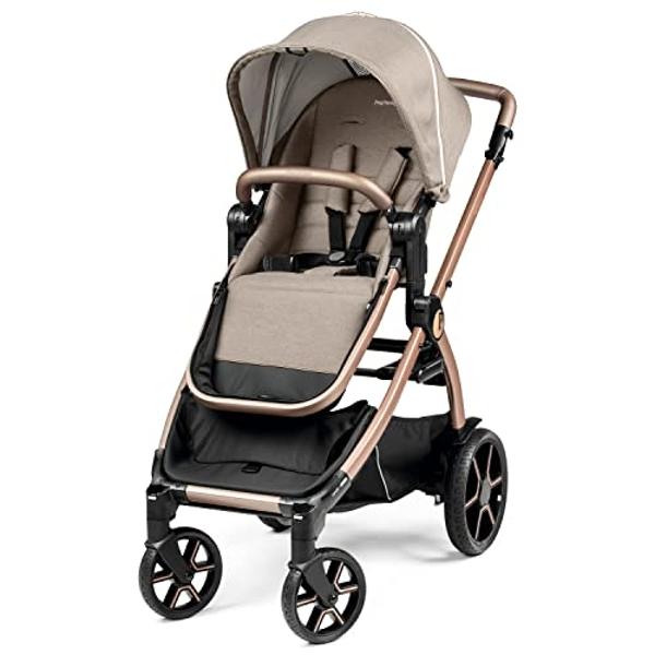 UPPAbaby Vista V3 Stroller - Full-Size Single-to-Double Stroller System - Toddler Seat, Bug Shield, Rain Shield, and Storage Bag Included - Theo (Dark Taupe/Silver Frame/Chestnut L