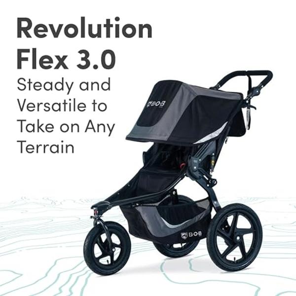 BOB Gear Revolution Flex 3.0 Jogging Stroller, Graphite Black