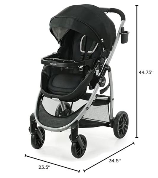 Evenflo Pivot Xpand Modular Travel System with LiteMax Infant Car Seat with Anti-Rebound Bar (Sabino Gray)