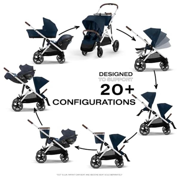 UPPAbaby Vista V3 Stroller - Full-Size Single-to-Double Stroller System - Toddler Seat, Bug Shield, Rain Shield, and Storage Bag Included - Theo (Dark Taupe/Silver Frame/Chestnut L