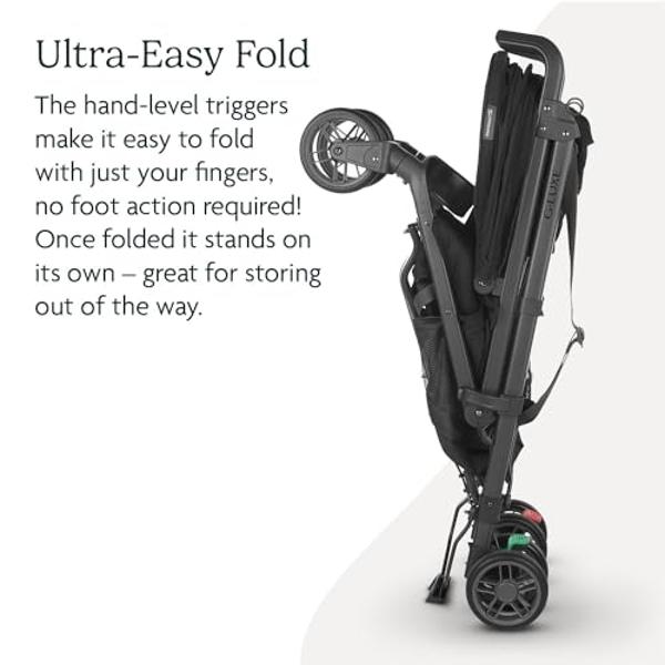 UPPAbaby G-Luxe Umbrella Stroller/Lightweight Design for Easy Travel/One-Step Fold + Recline/XL Basket + Canopy/Cup Holder Included/Jake (Charcoal/Carbon)