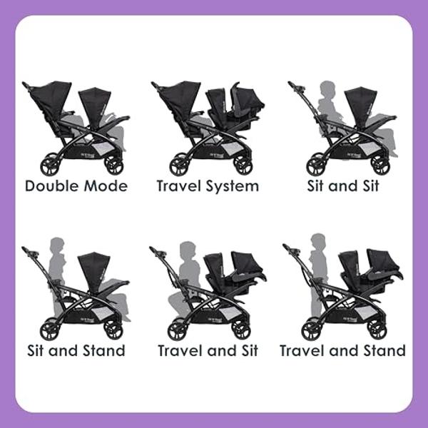 Baby Trend Sit N' Stand® Double 2.0 Stroller, Dash Grey