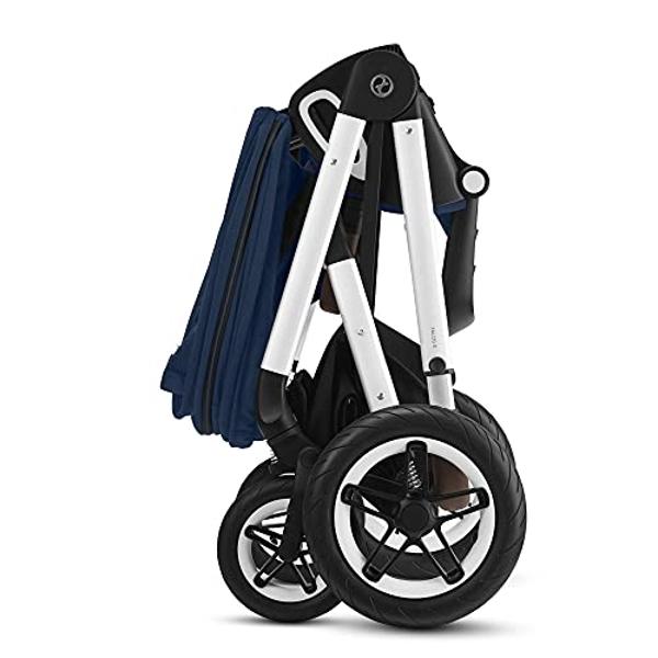 Cybex Talos S Lux Stroller, AllTerrain Wheels, FrontFacing or ParentFacing Seat Positions, OneHand Fold, Multiposition Recline, Navy Blue