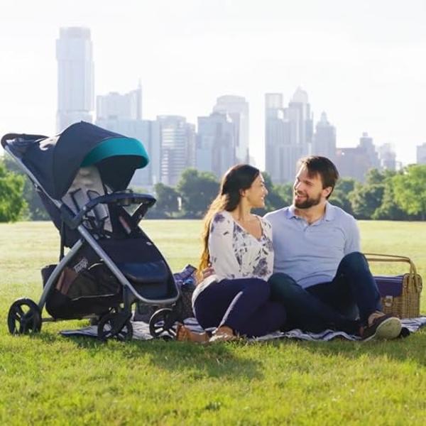 WONDERFOLD W2 Luxe Stroller Wagon (2 Seater) - Collapsible Wagon Stroller with Seats with Magnetic Buckle 5-Point Harnesses and Adjustable Sun Canopy, Hunter Green