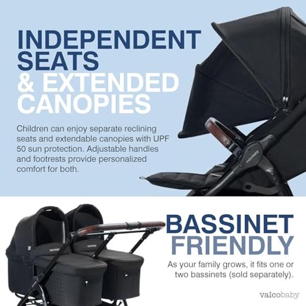 Baby Jogger City Mini GT2 All-Terrain Double Stroller, Jet Black, Perfect for Newborn and Toddler, Compatible with Britax, Cybex, Graco, and Maxi Cosi Infant Car Seats