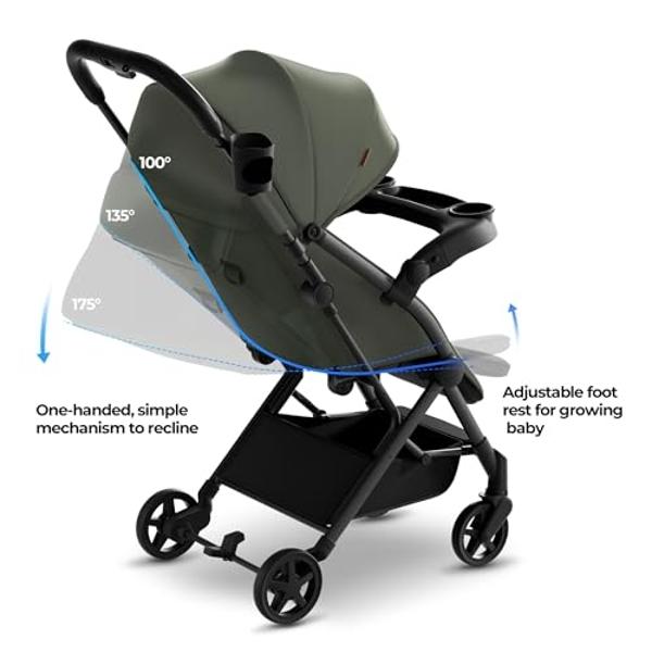 UPPAbaby G-Luxe Umbrella Stroller/Lightweight Design for Easy Travel/One-Step Fold + Recline/XL Basket + Canopy/Cup Holder Included/Jake (Charcoal/Carbon)