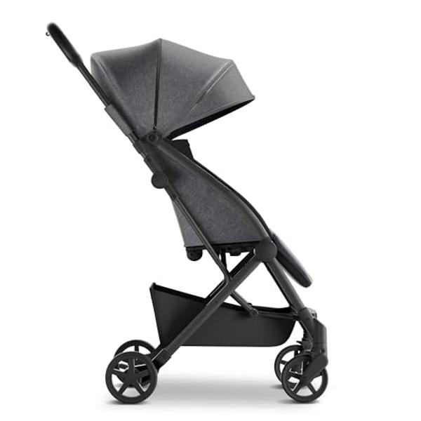 ELITTLE EMU Reversible Baby Stroller with Reversible Seat Full-Size Infant Stroller with Full Recline Cockpit Compact Foldable Pram Carriage for Outdoor City - Black