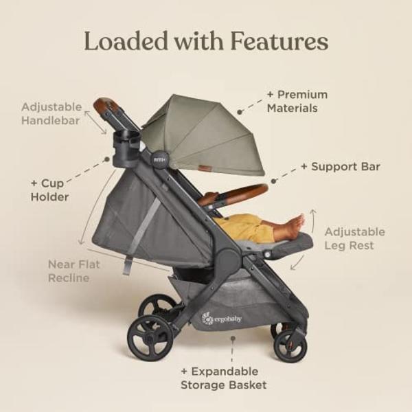 UPPAbaby G-Luxe Umbrella Stroller/Lightweight Design for Easy Travel/One-Step Fold + Recline/XL Basket + Canopy/Cup Holder Included/Charlotte (Coast Blue Mélange/Carbon Frame)
