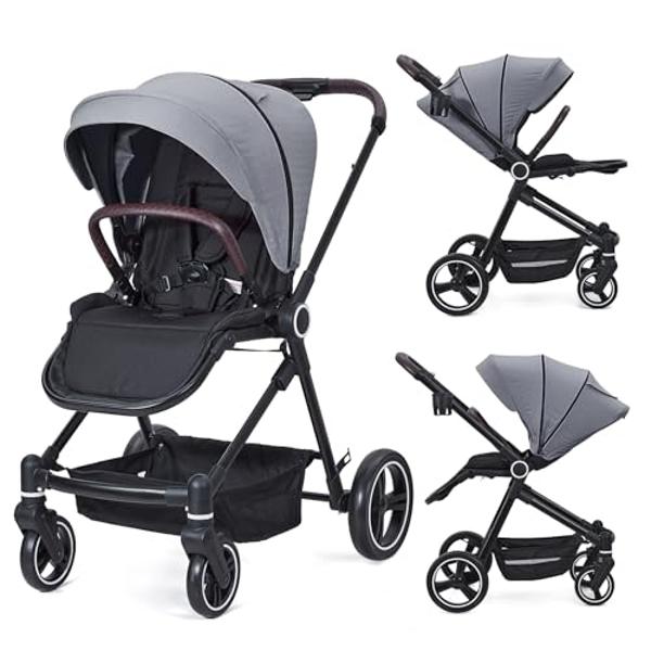 UPPAbaby G-Luxe Umbrella Stroller/Lightweight Design for Easy Travel/One-Step Fold + Recline/XL Basket + Canopy/Cup Holder Included/Charlotte (Coast Blue Mélange/Carbon Frame)