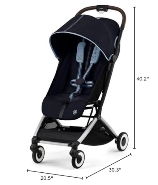 UPPAbaby G-Luxe Umbrella Stroller/Lightweight Design for Easy Travel/One-Step Fold + Recline/XL Basket + Canopy/Cup Holder Included/Charlotte (Coast Blue Mélange/Carbon Frame)