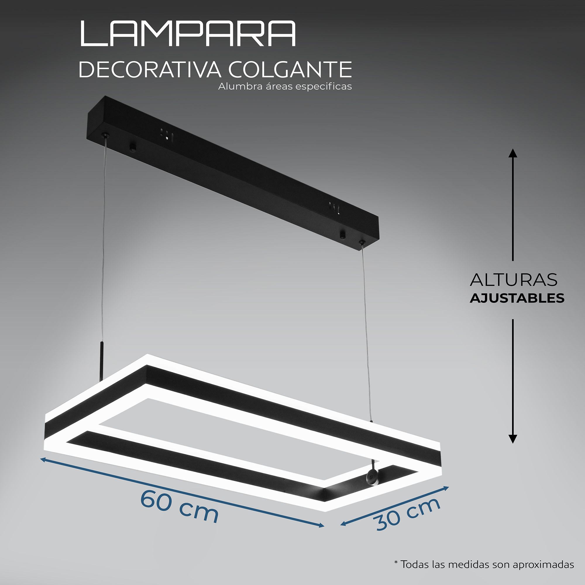 CANDIL SUSPENDIDO 1 RECTANGULO.