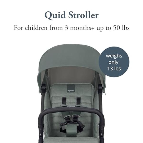 Inglesina Quid Stroller - Elephant Gray - Ultra Compact Lightweight Travel Stroller, Babies and Toddlers, Airplane Overhead, Foldable, Reclining Seat, Collapsible Canopy, 3 Months 