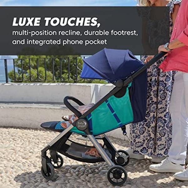Baby Jogger City Tour 2 Ultra-Compact, Carry-On Approved Travel Stroller in Costal with Belly-Bar, Lightweight, Easy Fold, Ideal for Traveling and Everyday Adventures