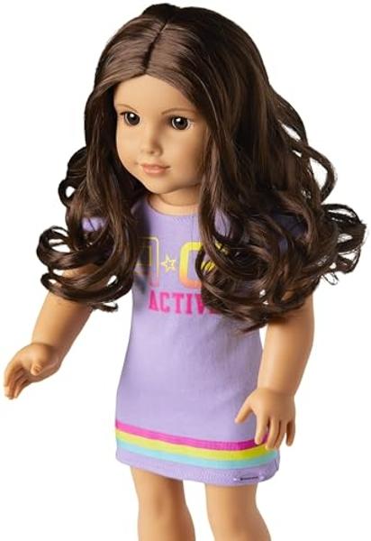 American Girl Truly Me 18-inch Doll #121 with Brown Eyes, Dark-Brown Hair, Lt-to-Med Skin, T-shirt Dress, For Ages 6+