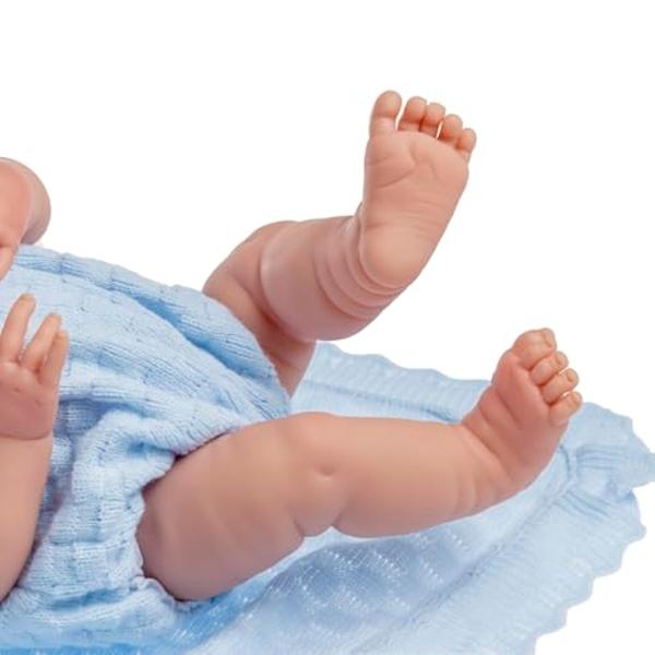 Anatomically Correct Real Boy Baby Doll | 15" All-Vinyl Baby Doll | JC Toys - La Newborn | Made in Spain | Comes With Blue Knit Outfit and Accessories | Designed by Berenguer | Age