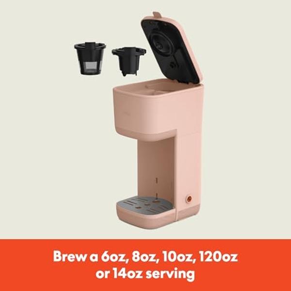 BELLA Single Serve Coffee Maker, K Cup & Coffee Ground Compatible with Removable, Adjustable Drip Tray, Auto Shutoff & Reusable Dishwasher Safe Accessories, Brews 6oz to 14oz, 1000