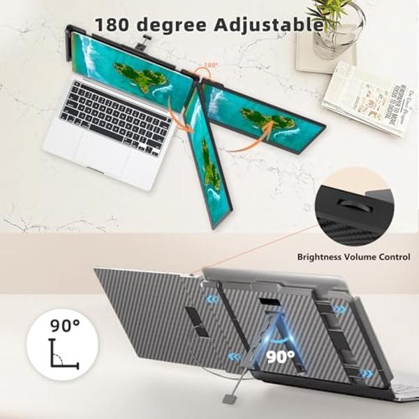 Laptop Monitor Extender, Portable Monitor for Laptop, Screen Extender Portable16:9, HDMI/Type-C Plug and Play Display Screen Extender Monitor 1080P for Tablet Laptops PC/Mac/Phone