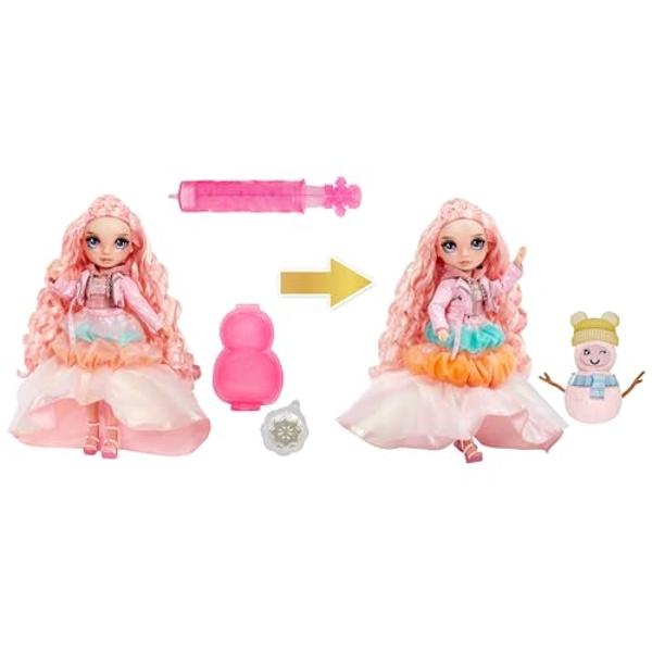 Rainbow High Winter Wonderland Bella - Pink 11” Fashion Doll with Magic Snow Hidden in Fashion That Puffs Up with Water, and Snowman Kit, Great Gift for Kids 4-12 Years Old