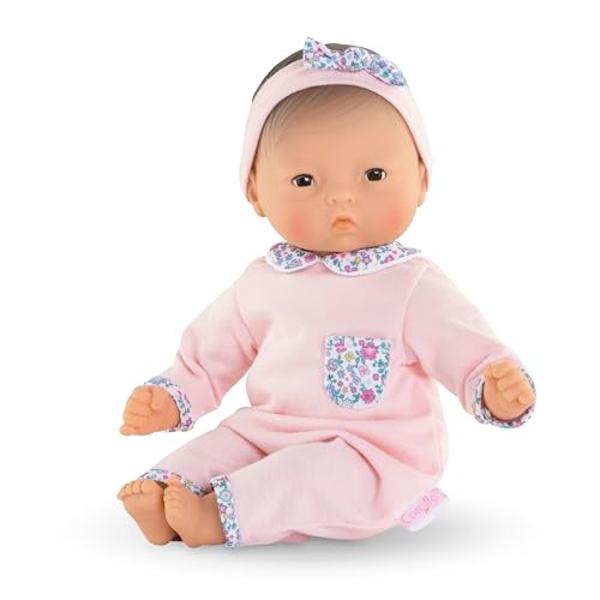 Corolle Bébé Calin Mila Baby Doll - 12" Soft-Body with Sleeping Eyes That Open and Close, Vanilla-Scented - Mon Premier Poupon Collection for Kids Ages 18 Months and up